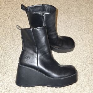 Rock & Candy Black Platform Heeled Boots